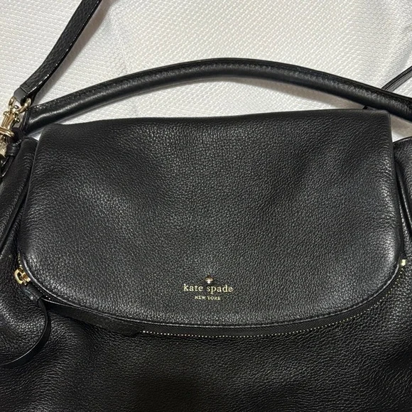 Kate Spade Black Pebbled Leather Shoulder Bag and crossbody